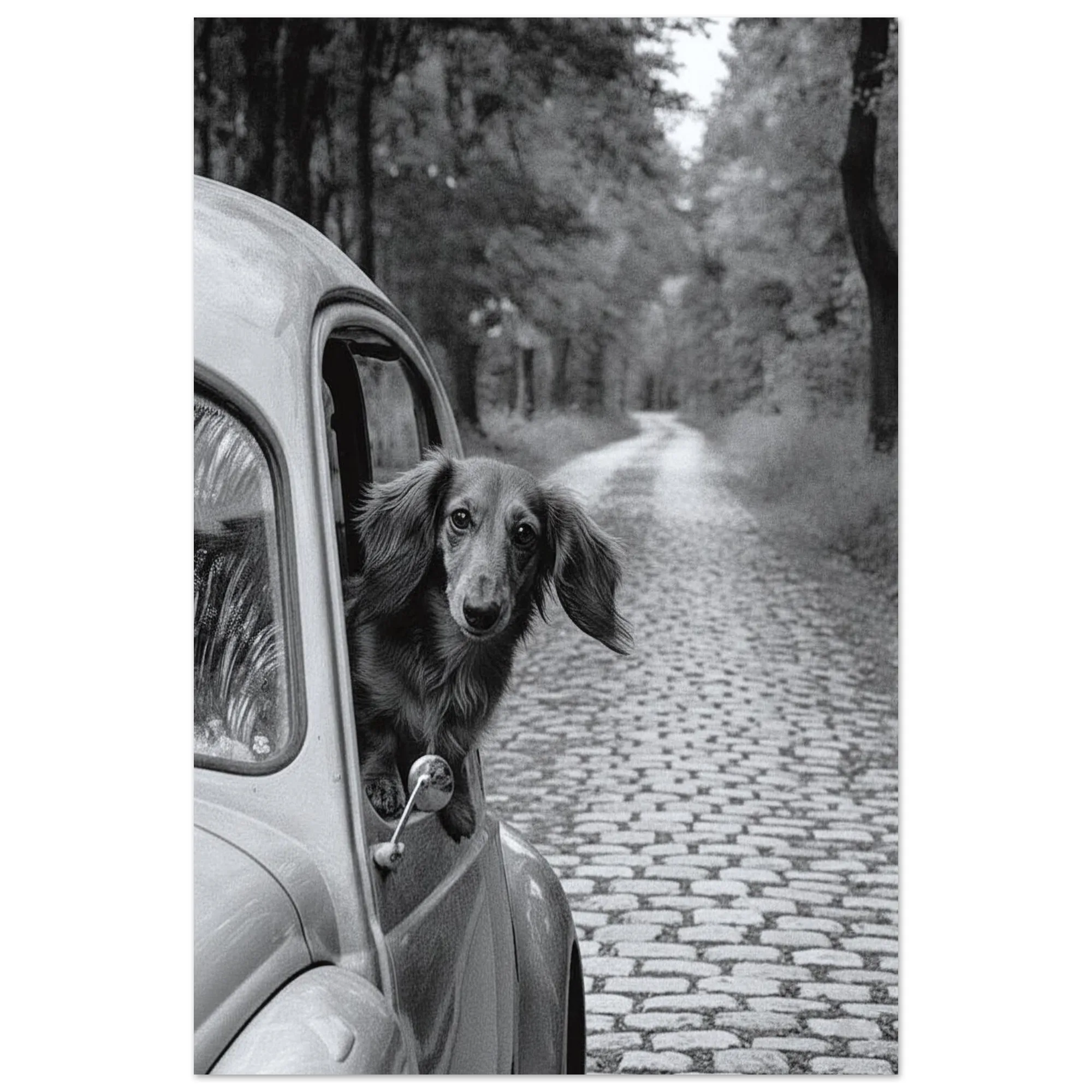 Kunstdruck „Roadtrip im Oldtimer“