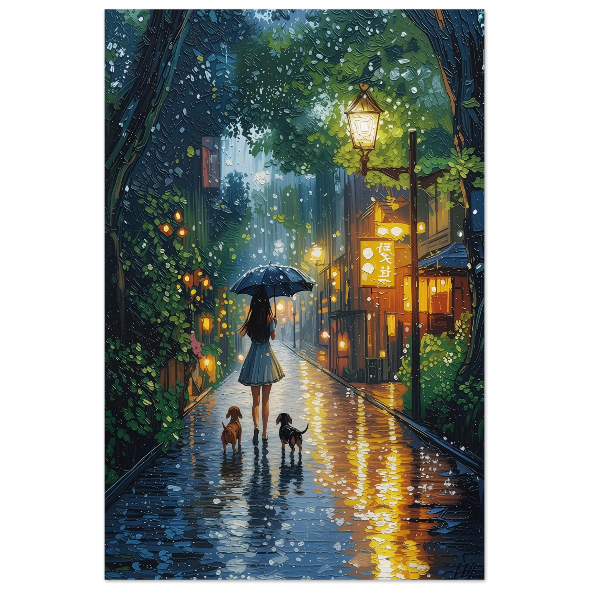 Kunstdruck „Spaziergang im Regen“