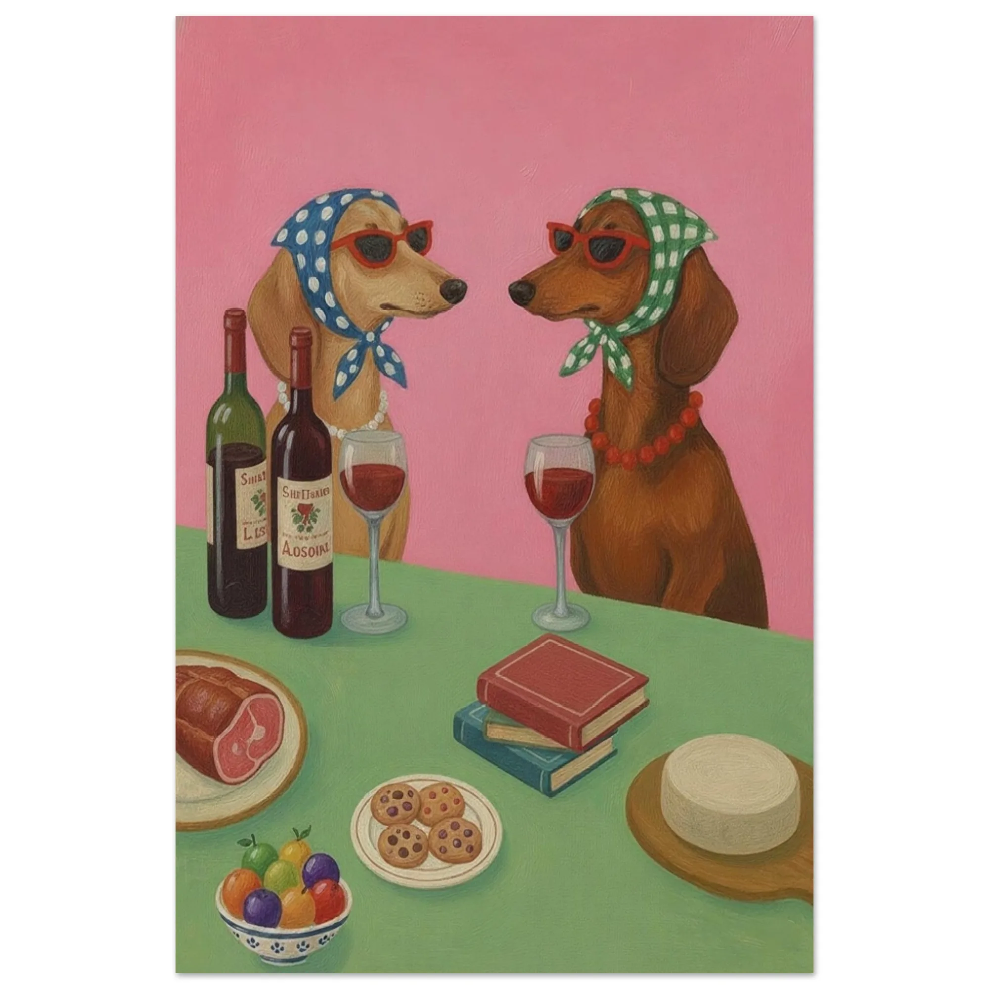 Kunstdruck „Wein und Käse“