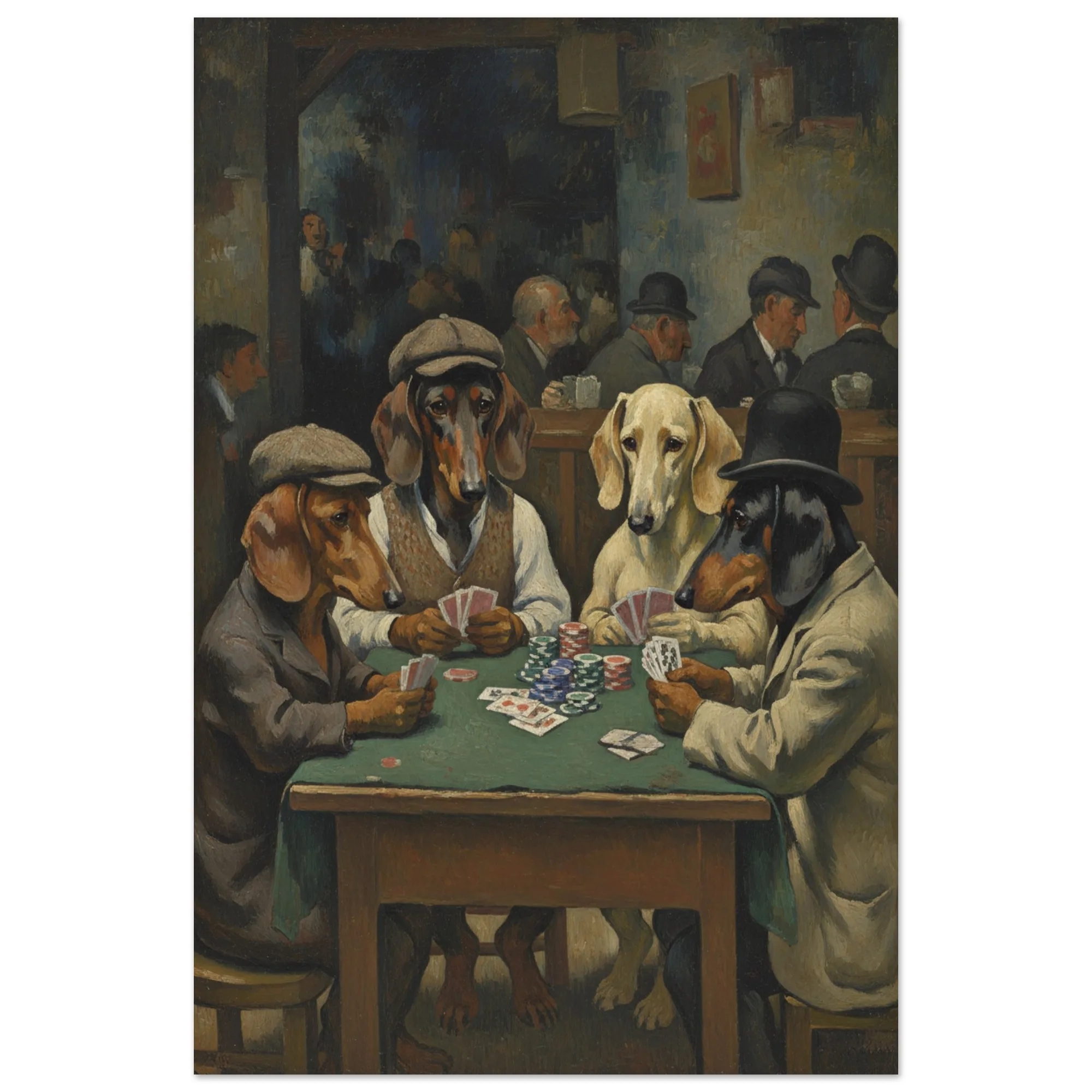 Kunstdruck „Die Kartenspieler“