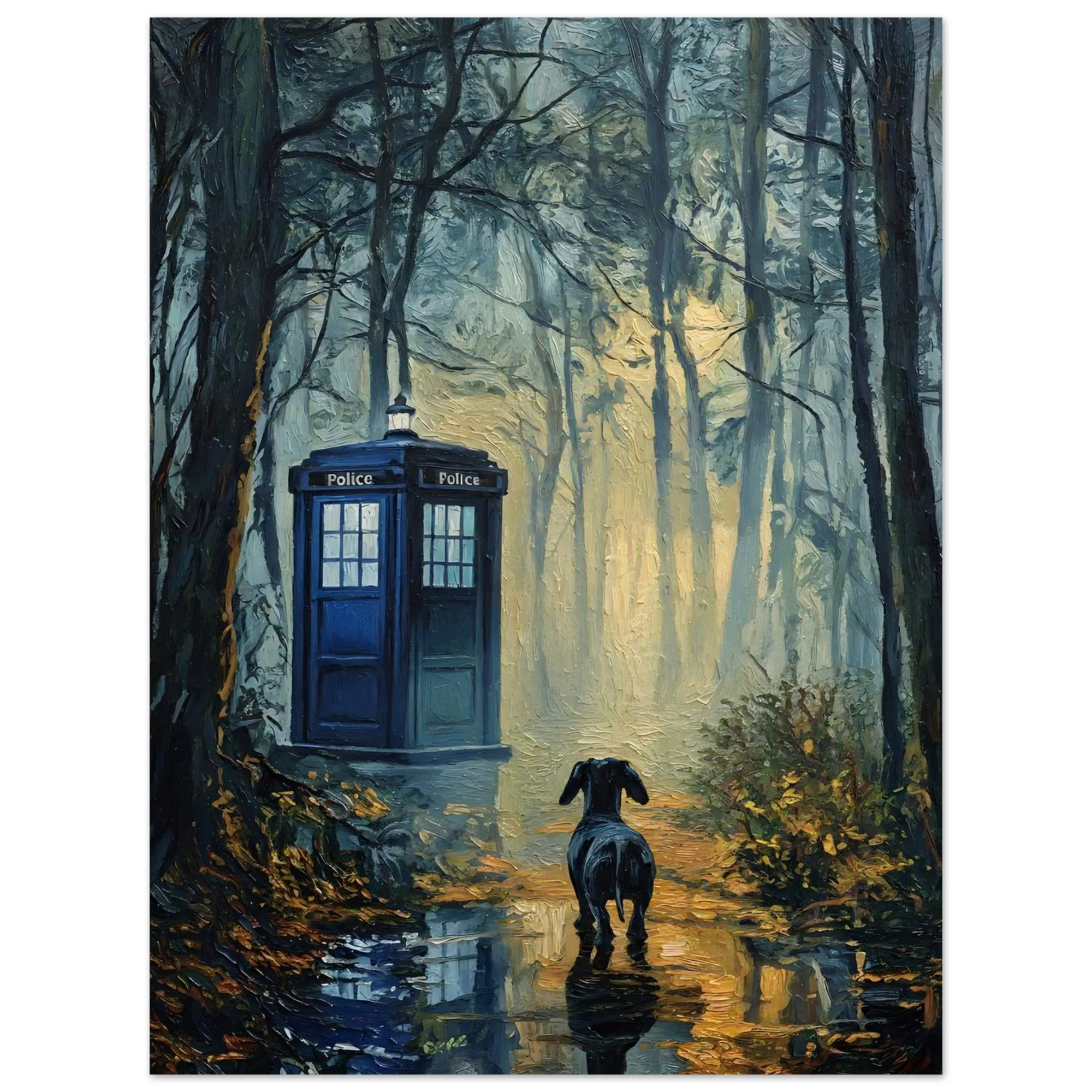 Kunstdruck „TARDIS im Wald“
