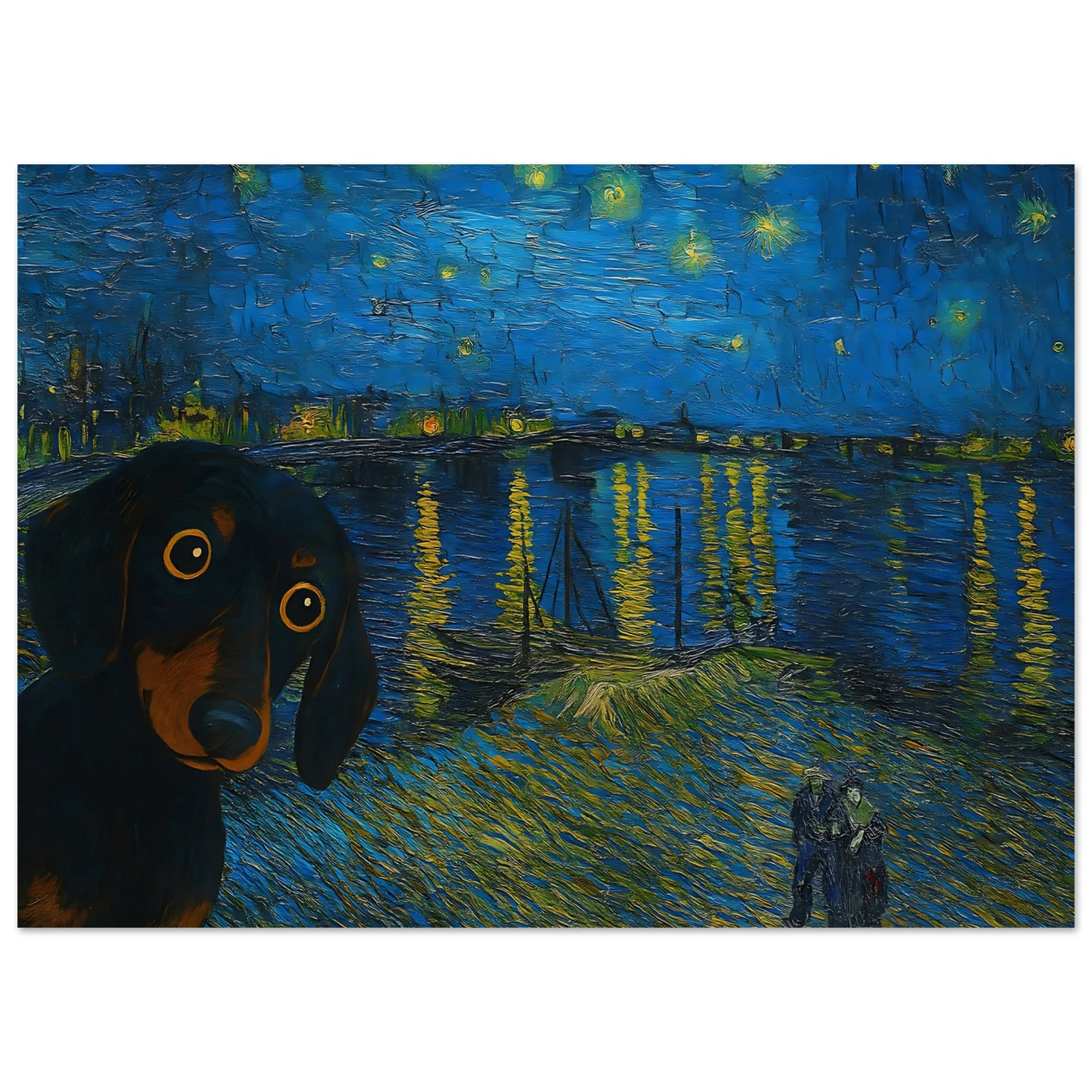 Kunstdruck „Sternennacht über der Rhône“