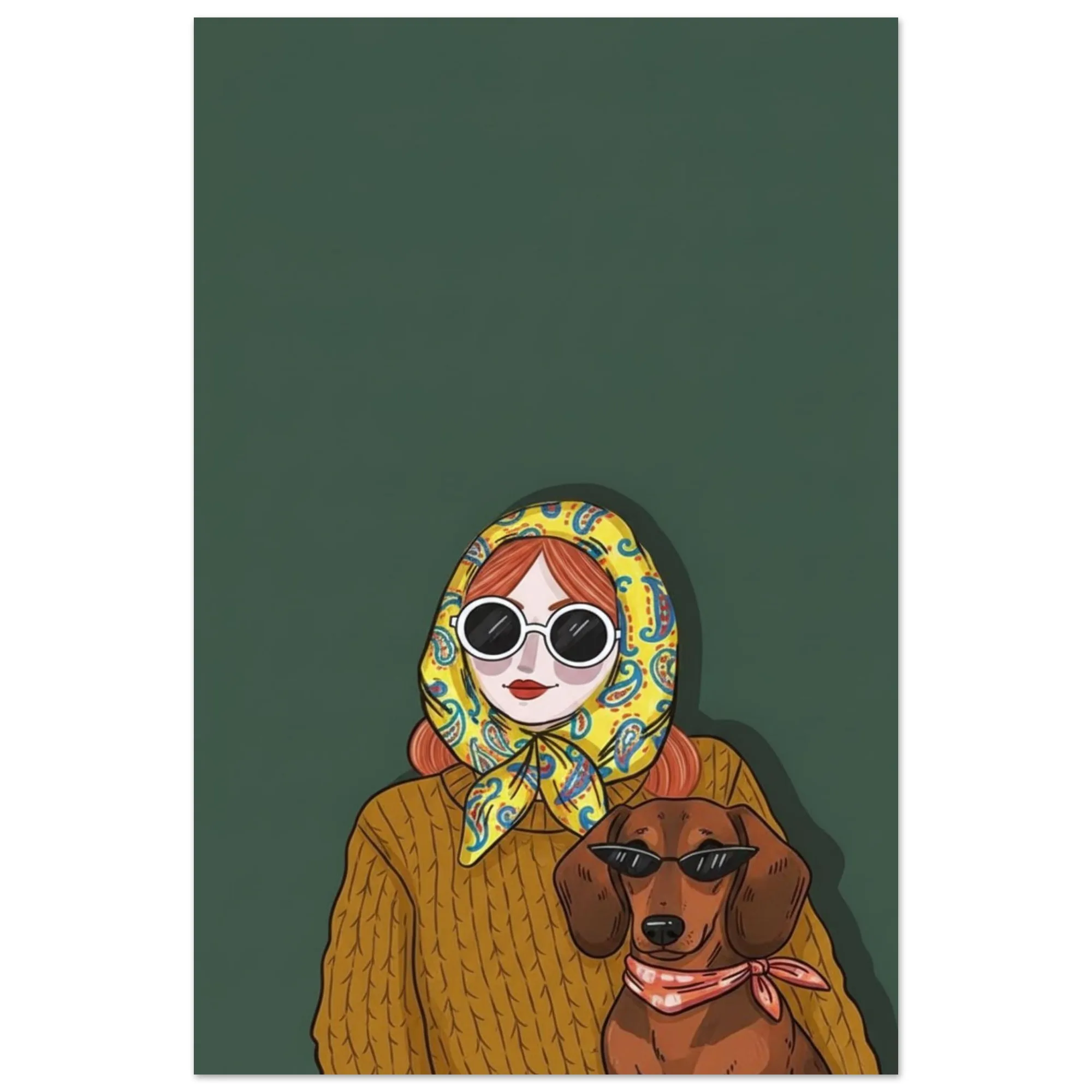 Kunstdruck „Hipster mit Sonnenbrille“