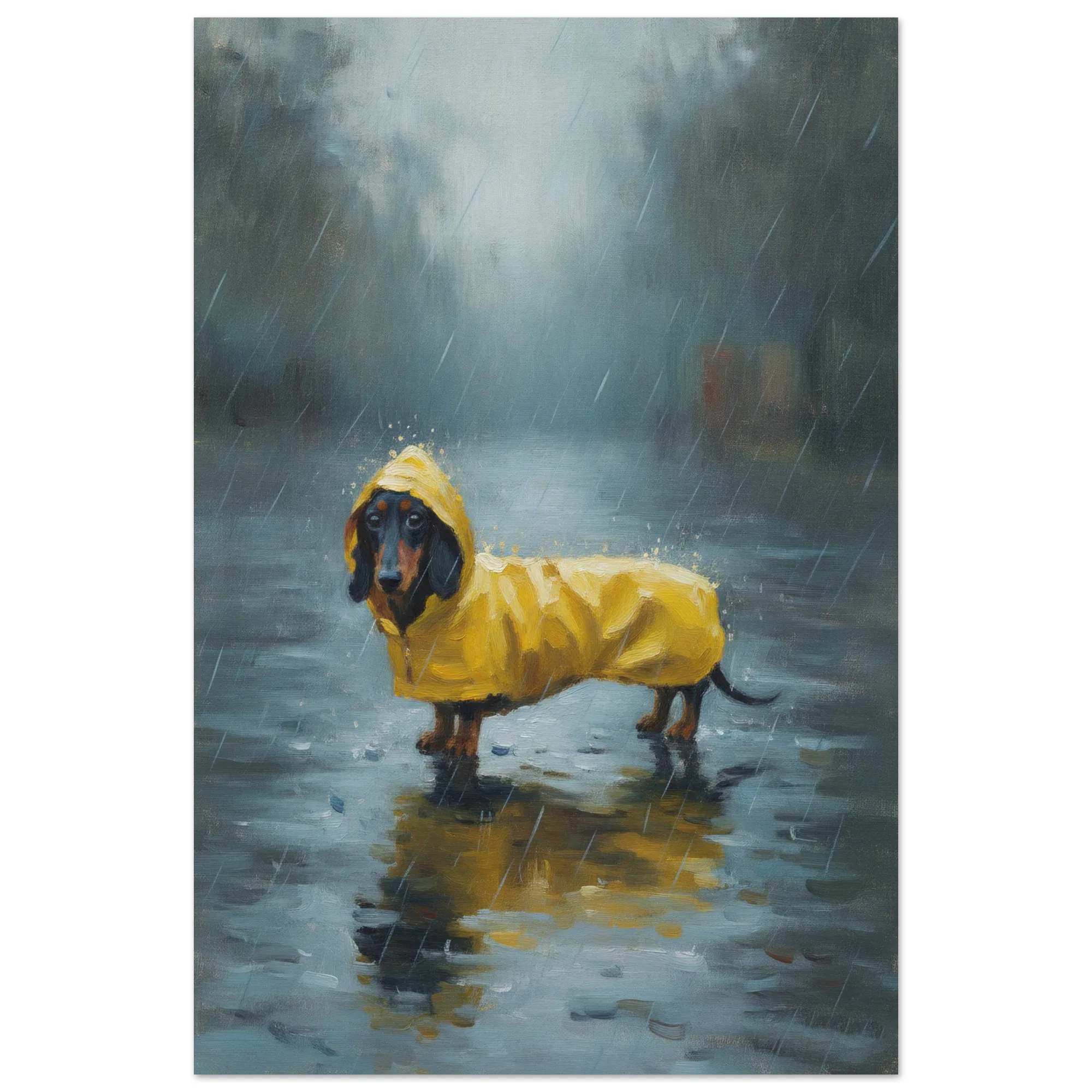 Kunstdruck „Gelber Regenmantel“